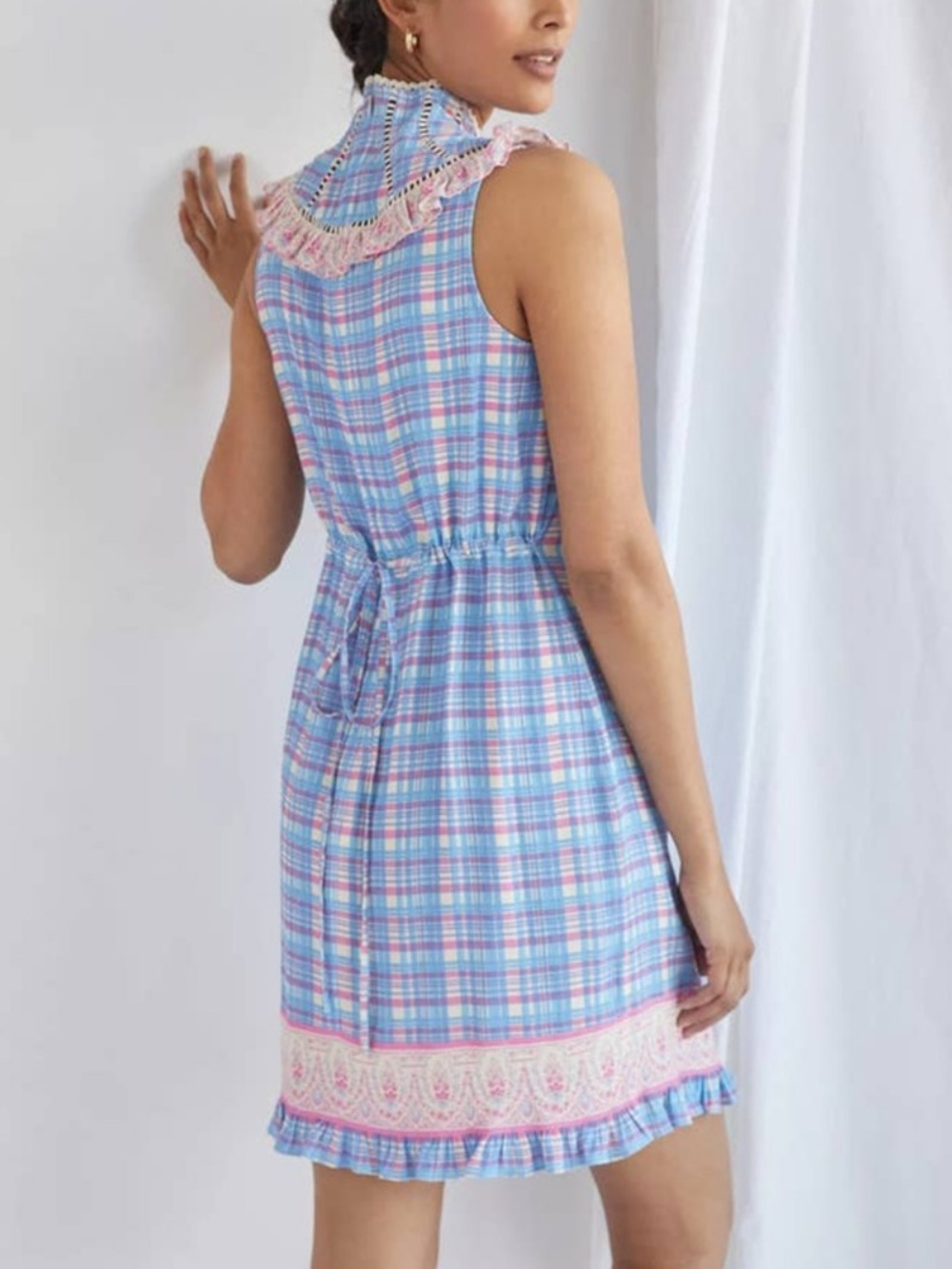 NWT Tracy Reese Plenty High Neck Plaid Dress